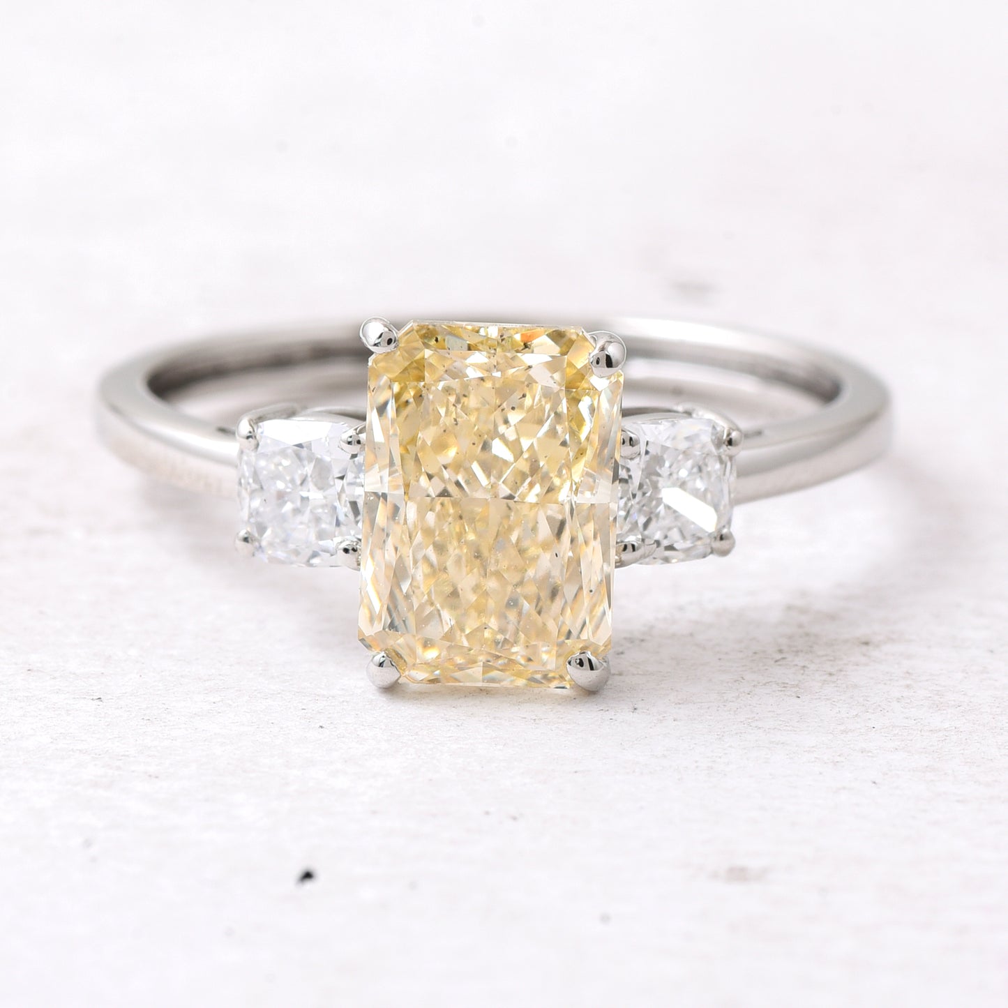 2.50 Ct Radiant Lab Grown Diamond 950 Platinum Ring
