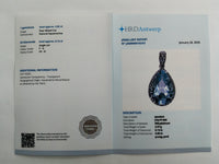 3.95 Ct Pear Mixed Cut Natural Aquamarine 950 Platinum Pendant
