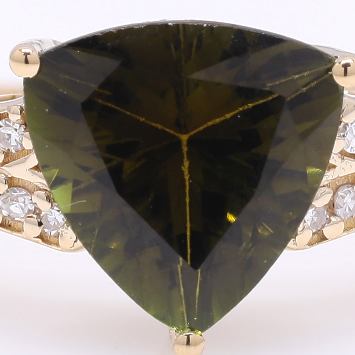 1.57 Ct Triangle Mixed Cut Natural Tourmaline 14K Gold Ring