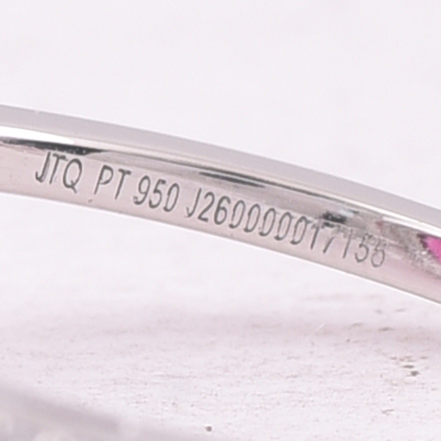 2.11 Ct Oval Cabochon Cut Natural Rubellite 950 Platinum Ring