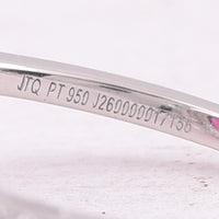 2.11 Ct Oval Cabochon Cut Natural Rubellite 950 Platinum Ring