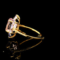 5.23 Ct Cushion Kunzite 14K Gold Ring