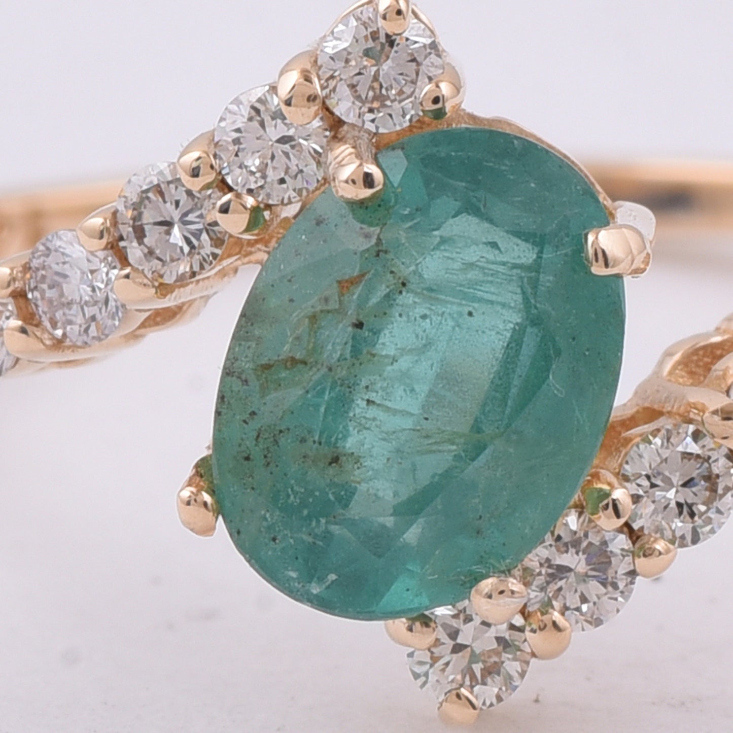 1.23 Ct Oval Natural Emerald 14K Gold Ring