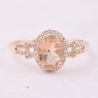 1.24 Ct Oval Tourmaline 9K Gold Ring