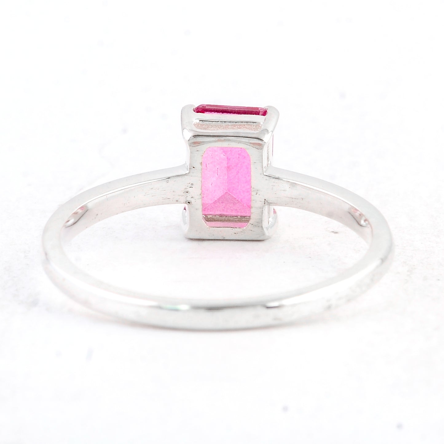1.10 Ct Octagon Pink Topaz 925 Sterling Silver Ring