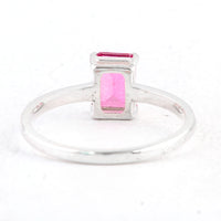 1.10 Ct Octagon Pink Topaz 925 Sterling Silver Ring