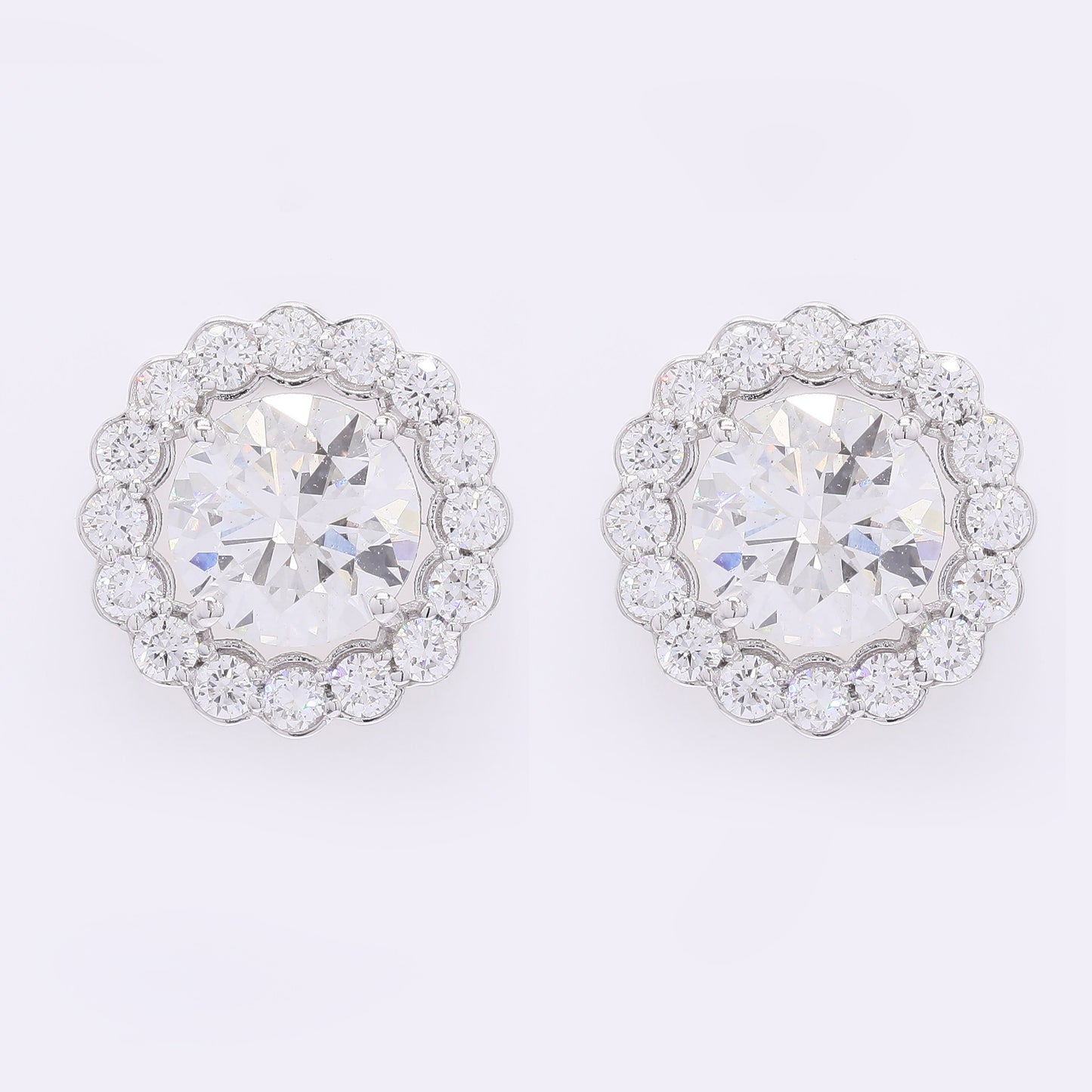4.30 Carats Lab Grown Diamond 14K Gold Earrings