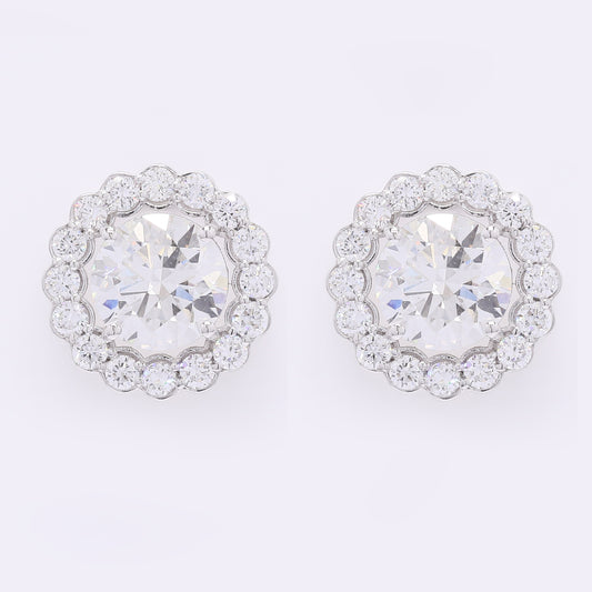 4.30 Carats Lab Grown Diamond 14K Gold Earrings