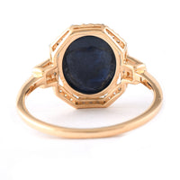 4.75 Ct Oval Cabochon Cut Natural Sapphire 14K Gold Ring