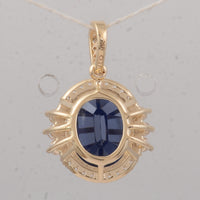 4.31 Ct Oval Sapphire 9K Gold Pendant