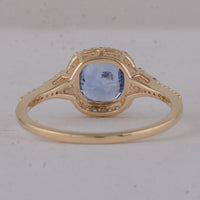 1.58 Ct Cushion Sapphire 9K Gold Ring