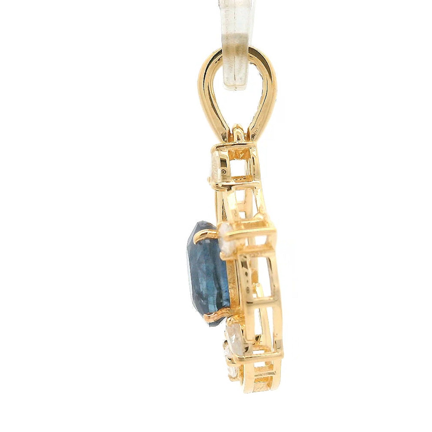1.42 Ct Oval Sapphire 14K Gold Pendant