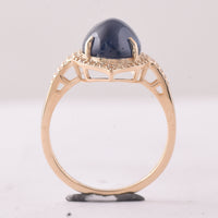 5.96 Ct Oval Sapphire 9K Gold Ring