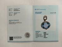 2.39 Ct Oval Mixed Cut Natural Aquamarine 14K Gold Pendant