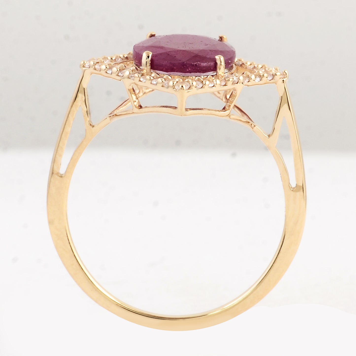 2.49 Ct Oval Ruby 14K Gold Ring
