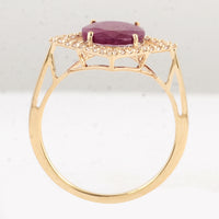 2.49 Ct Oval Ruby 14K Gold Ring