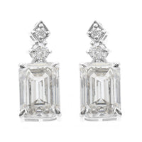 4.42 Carats Lab Grown Diamond 14K Gold Earrings