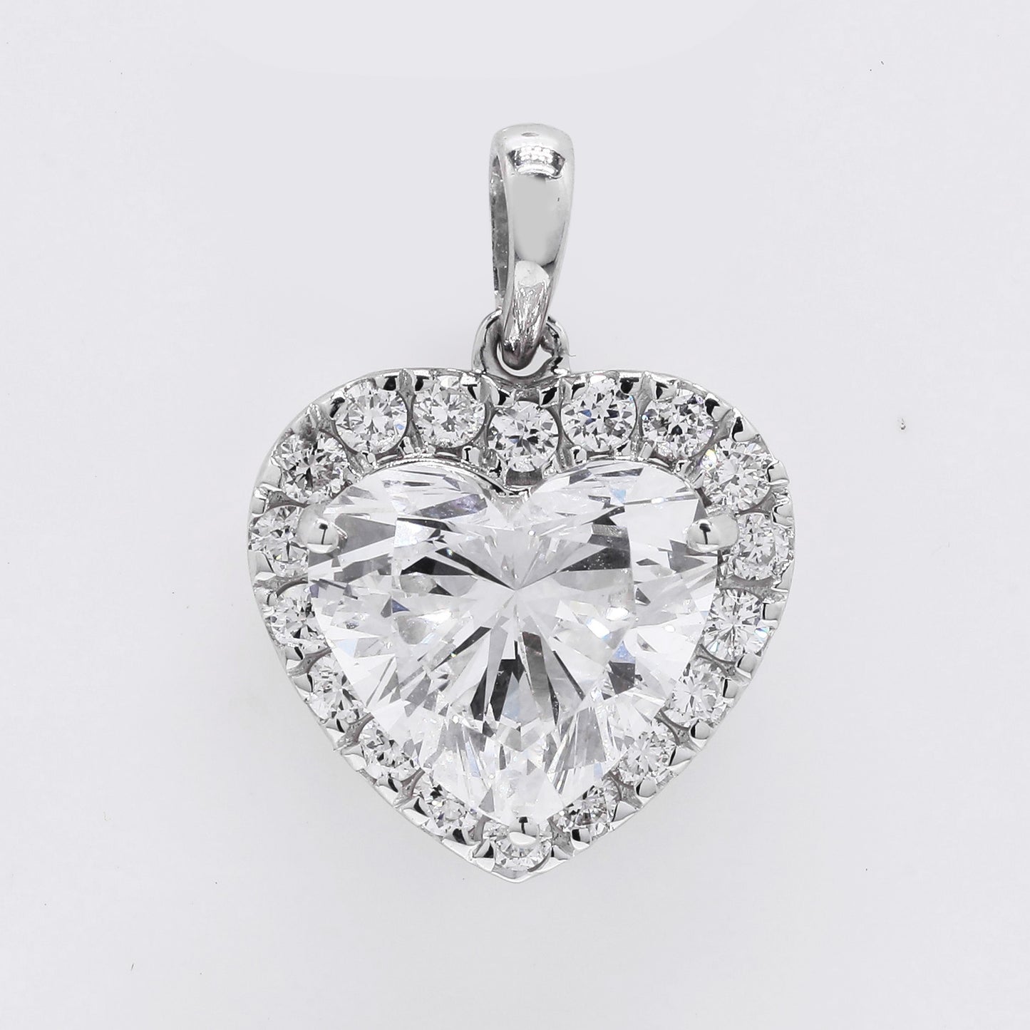 3.41 Ct Heart Brilliant Lab Grown Diamond 14K Gold Pendant