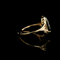 5.17 Ct Oval Mixed Cut Lab Grown Sapphire 14K Gold Ring