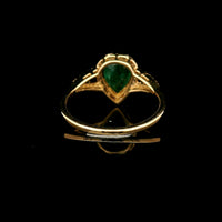 1.48 Ct Pear Mixed Cut Natural Emerald 14K Gold Ring