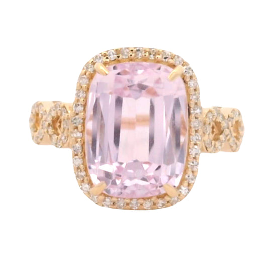 5.19 Ct Cushion Kunzite 14K Gold Ring