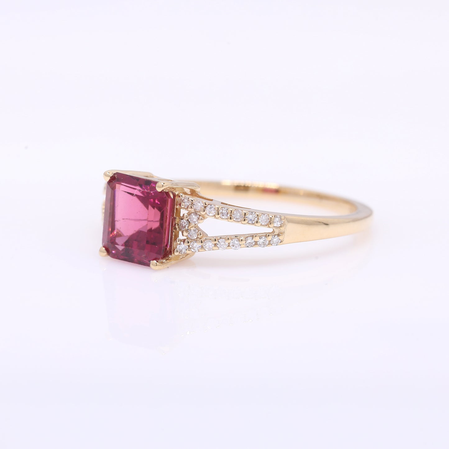 1.48 Ct Octagon Step Cut Natural Tourmaline 14K Gold Ring