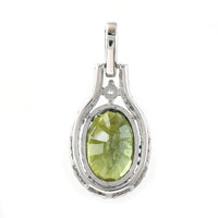 3.04 Ct Oval Mixed Cut Natural Green Sapphire 950 Platinum Pendant