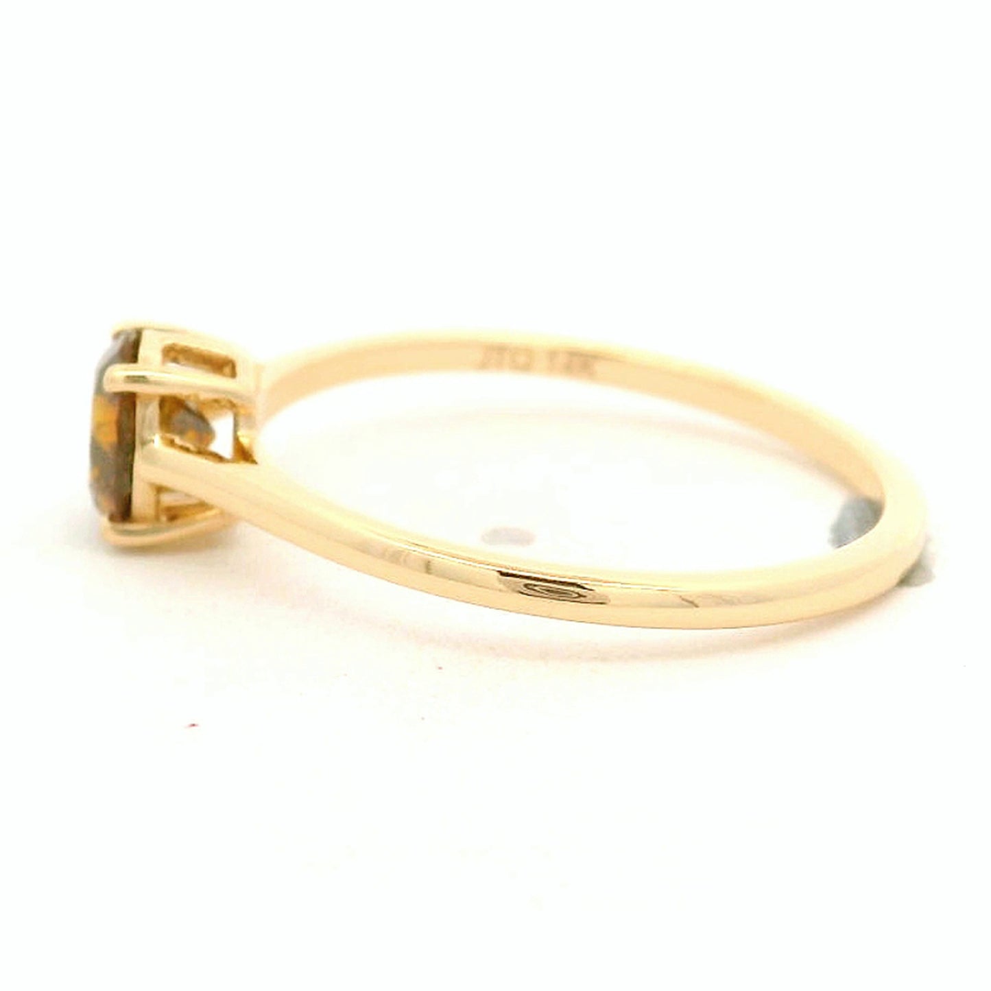 0.67 Ct Round Red Diamond 14K Gold Ring