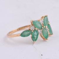 1.78 Ct Marquise Natural Emerald 14K Gold Ring