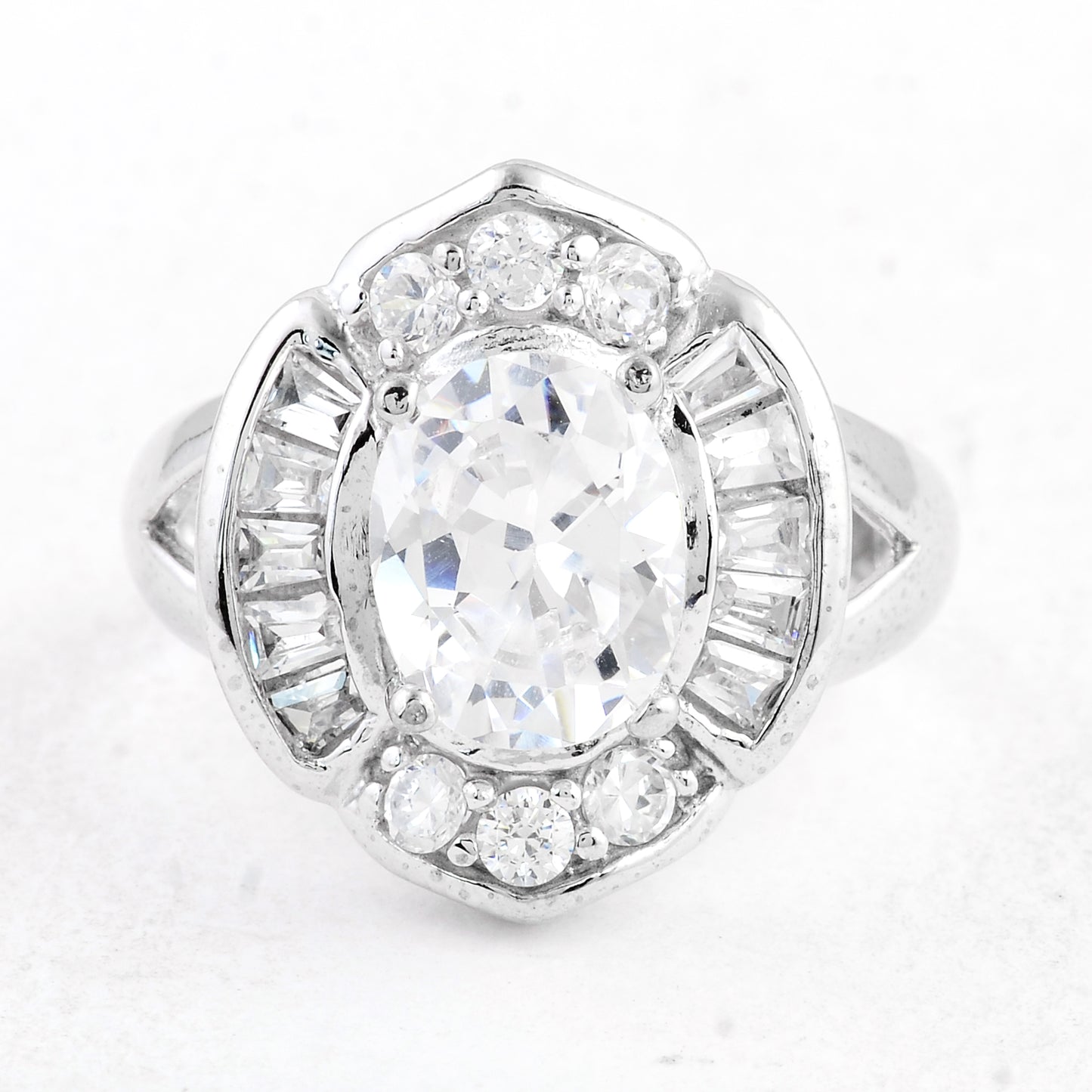 15.48 Ct Cubic Zirconia 925 Sterling Silver Ring