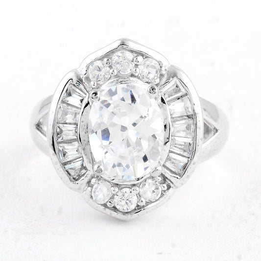 15.48 Ct Cubic Zirconia 925 Sterling Silver Ring