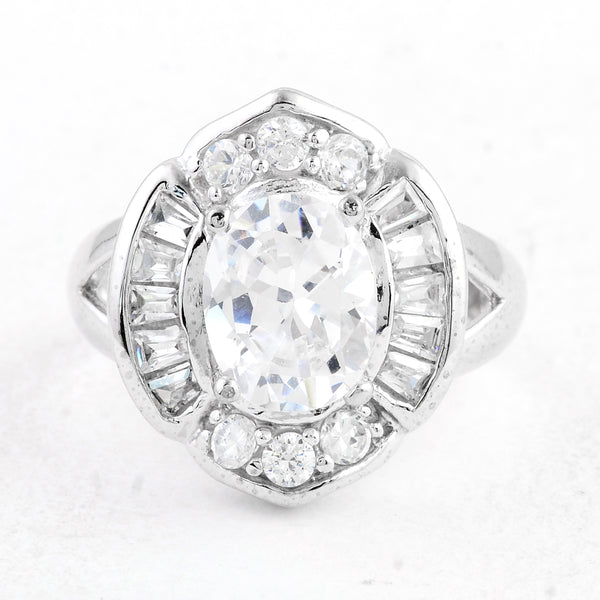 15.48 Ct Cubic Zirconia 925 Sterling Silver Ring