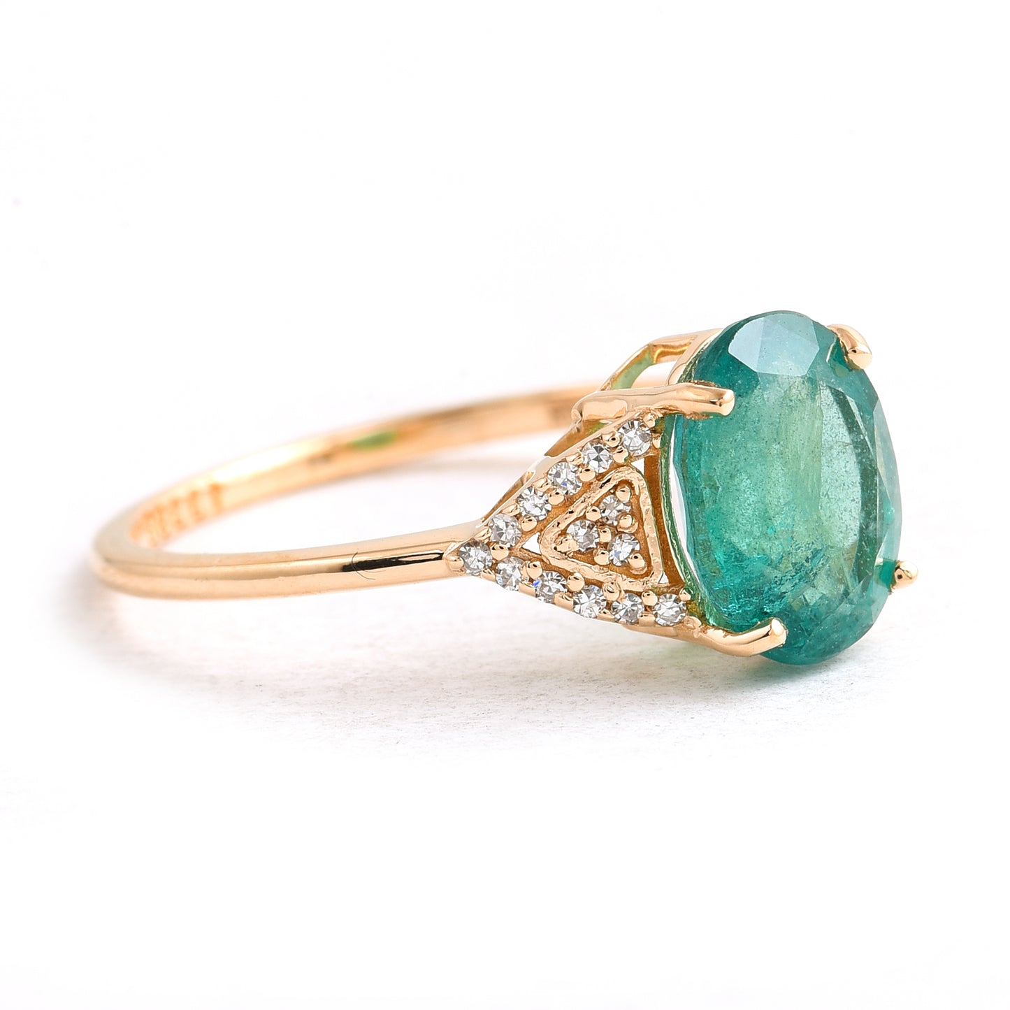 2.01 Ct Oval Emerald 14K Gold Ring
