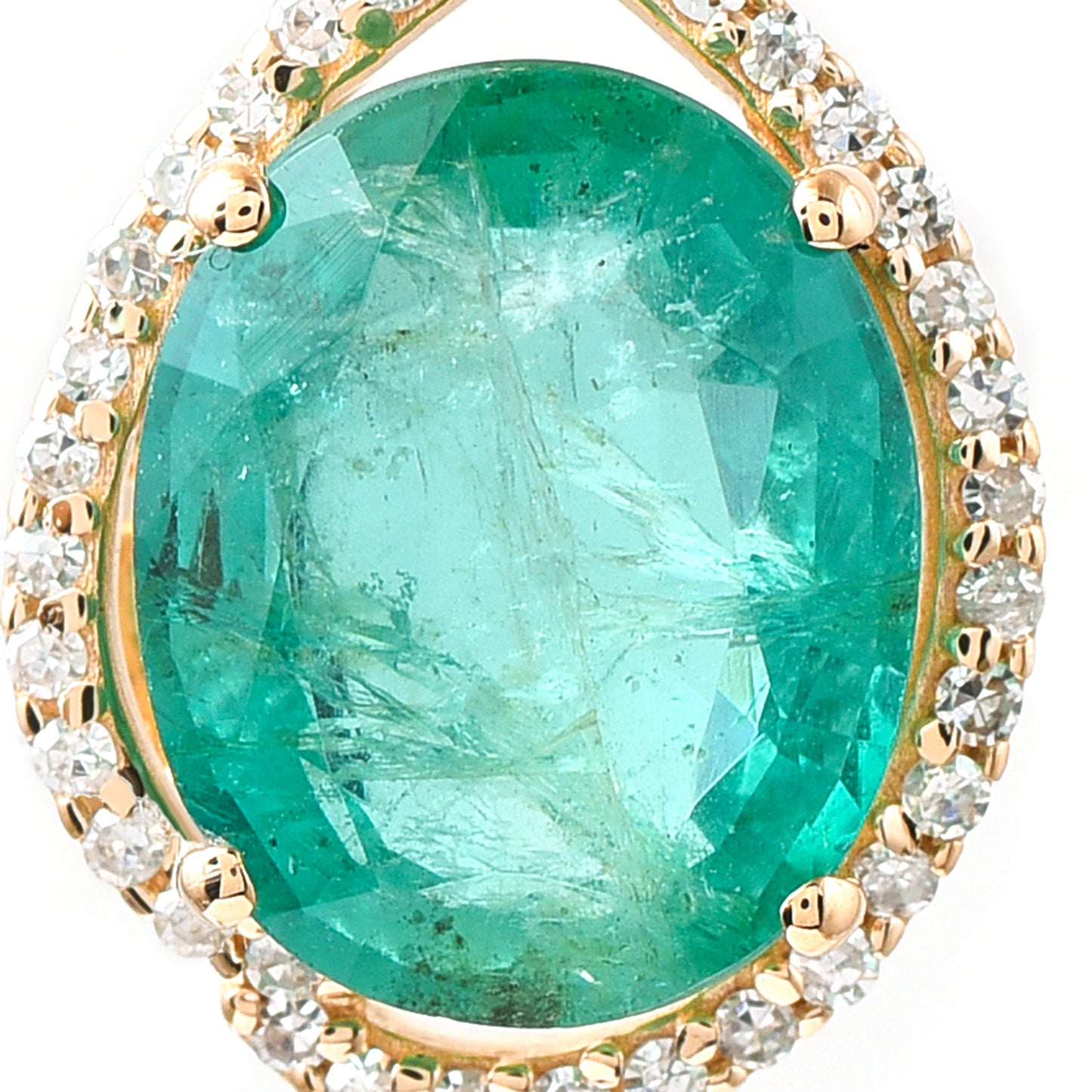 2.78 Ct Oval Emerald 14K Gold Pendant
