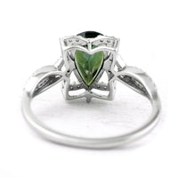 1.51 Ct Pear Mixed Cut Natural Green Tourmaline 950 Platinum Ring
