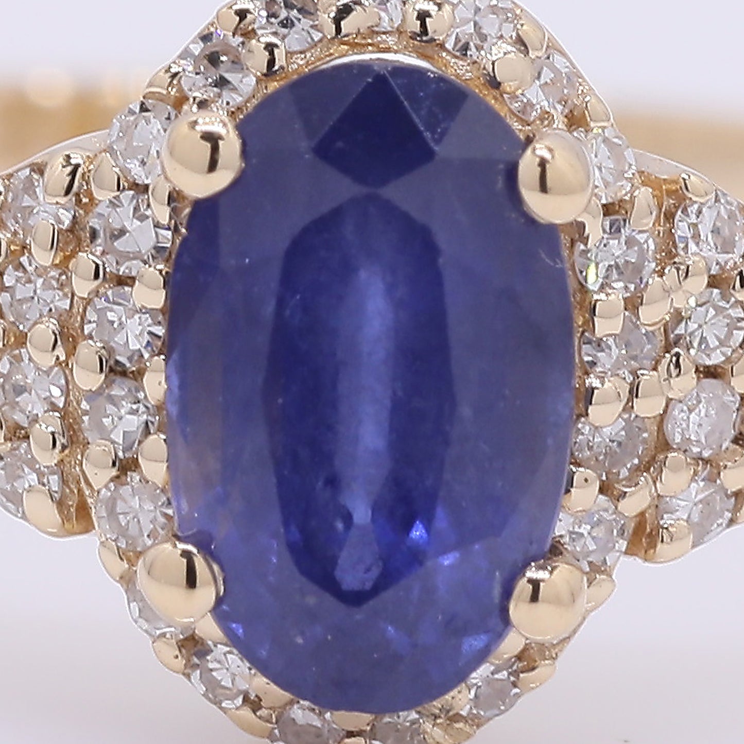 1.14 Ct Oval Mixed Cut Natural Sapphire 14K Gold Ring