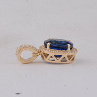 2.26 Ct Oval Sapphire 9K Gold Pendant