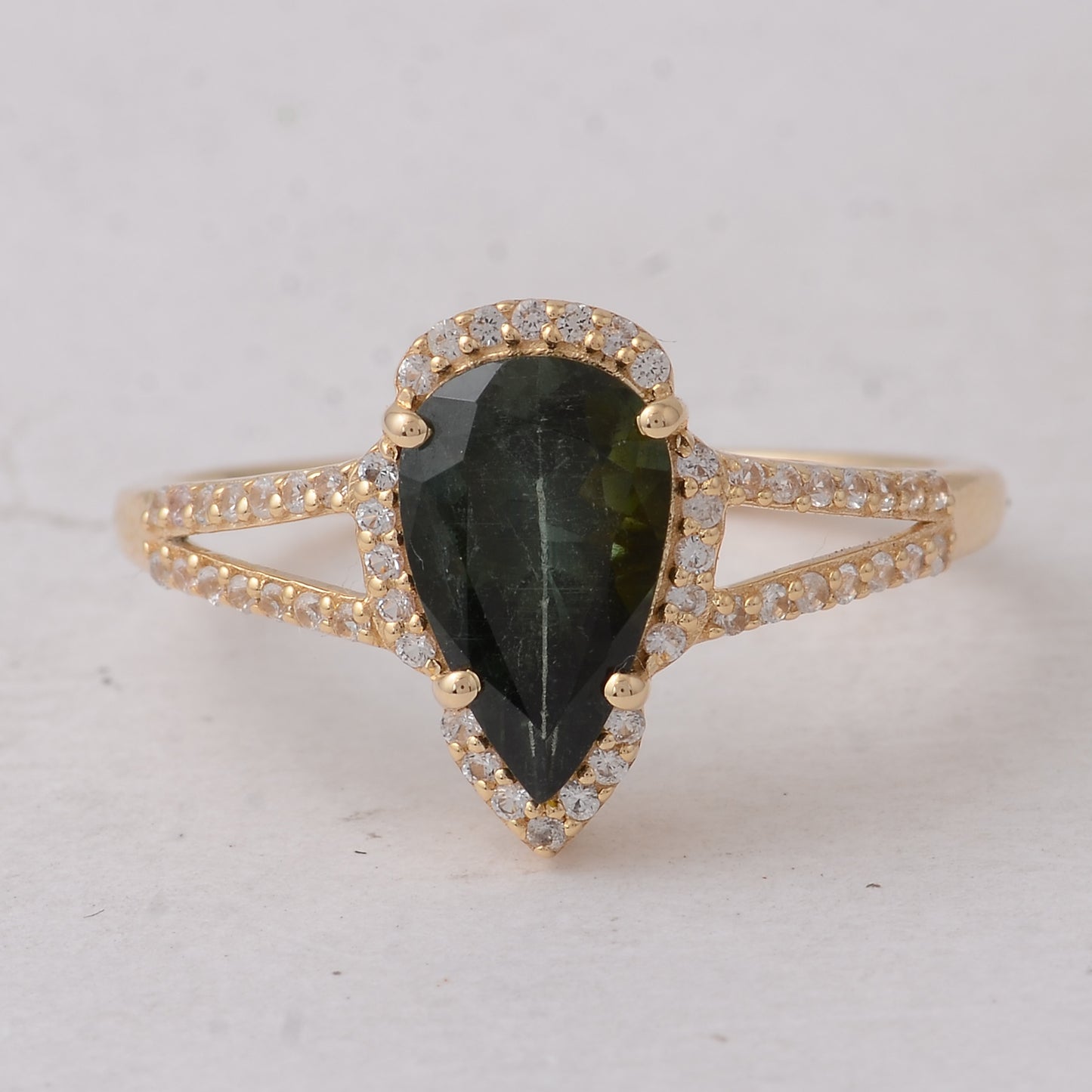 1.55 Ct Pear Tourmaline 9K Gold Ring