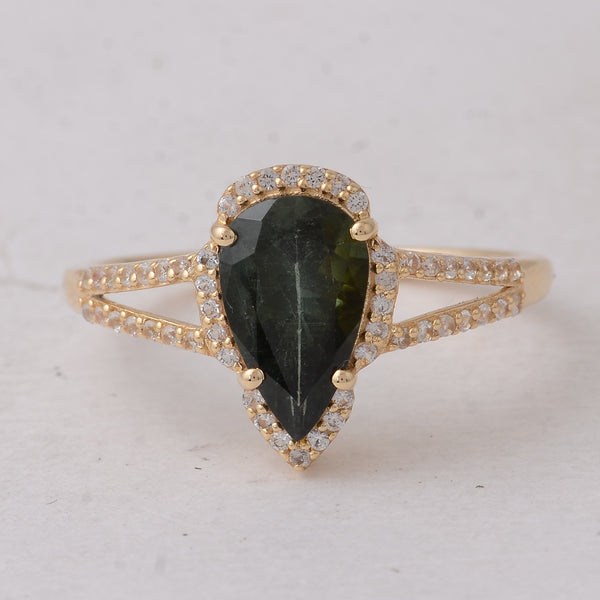 1.55 Ct Pear Tourmaline 9K Gold Ring