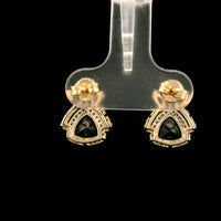 2.12 Ct Trillion Tourmaline 14K Gold Earrings