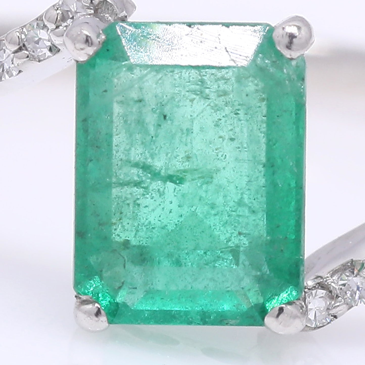 1.13 Ct Octagon Step Cut Natural Emerald 950 Platinum Ring