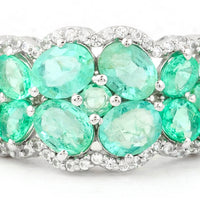 2.79 Ct Oval Mixed Cut, Round Mixed Cut Natural Emerald 950 Platinum Ring