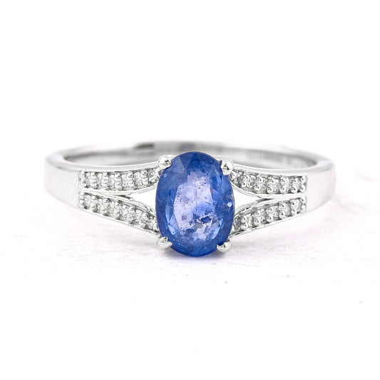 1.23 Ct Oval Mixed Cut Natural Sapphire 950 Platinum Ring