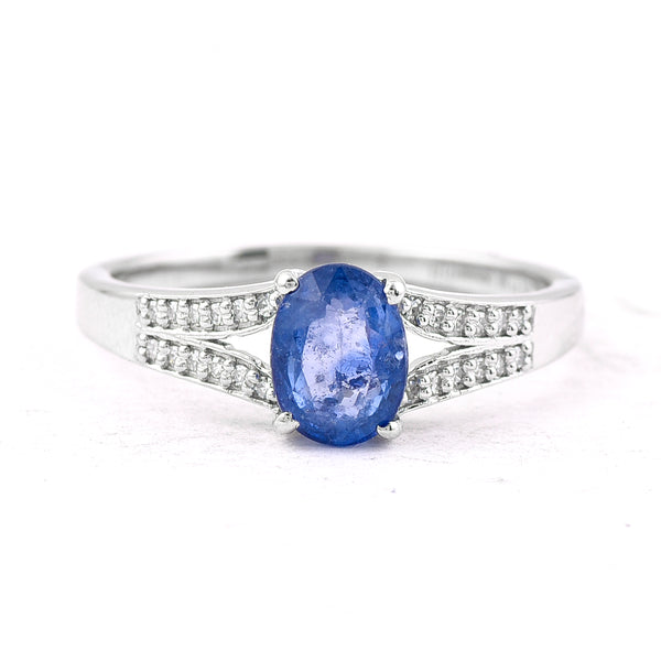 1.23 Ct Oval Mixed Cut Natural Sapphire 950 Platinum Ring