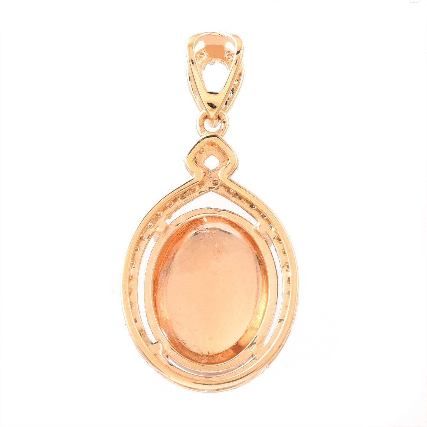 5.41 Ct Oval Cabochon Cut Natural Tourmaline 14K Gold Pendant