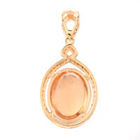 5.41 Ct Oval Cabochon Cut Natural Tourmaline 14K Gold Pendant