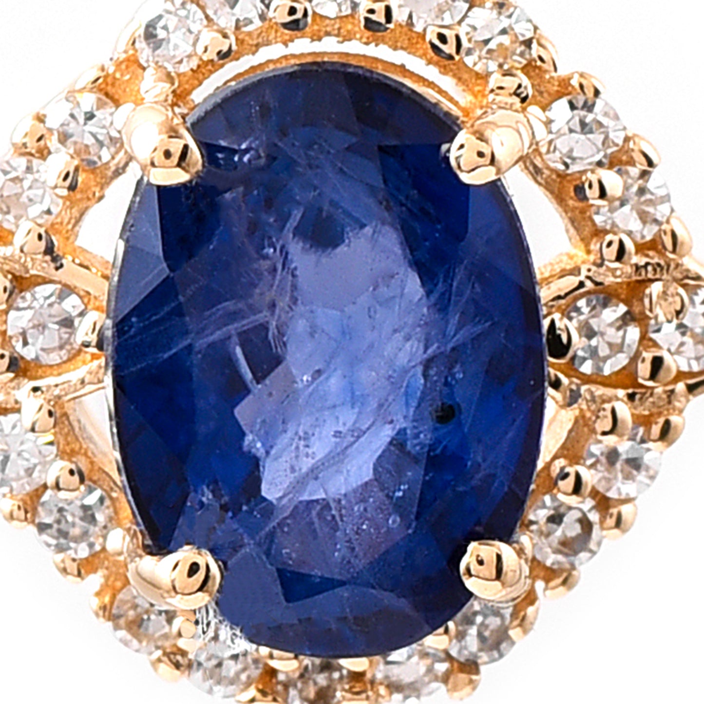 1.16 Ct Oval Mixed Cut Natural Sapphire 14K Gold Pendant