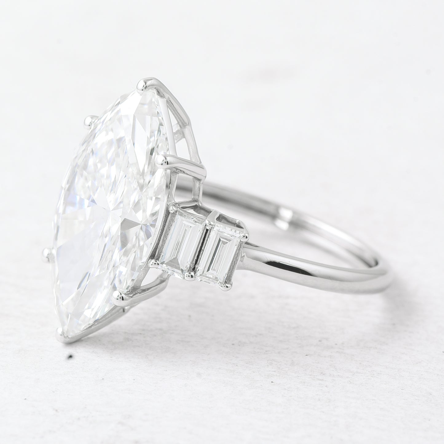5.98 Ct Marquise Lab Grown Diamond 14K Gold Ring