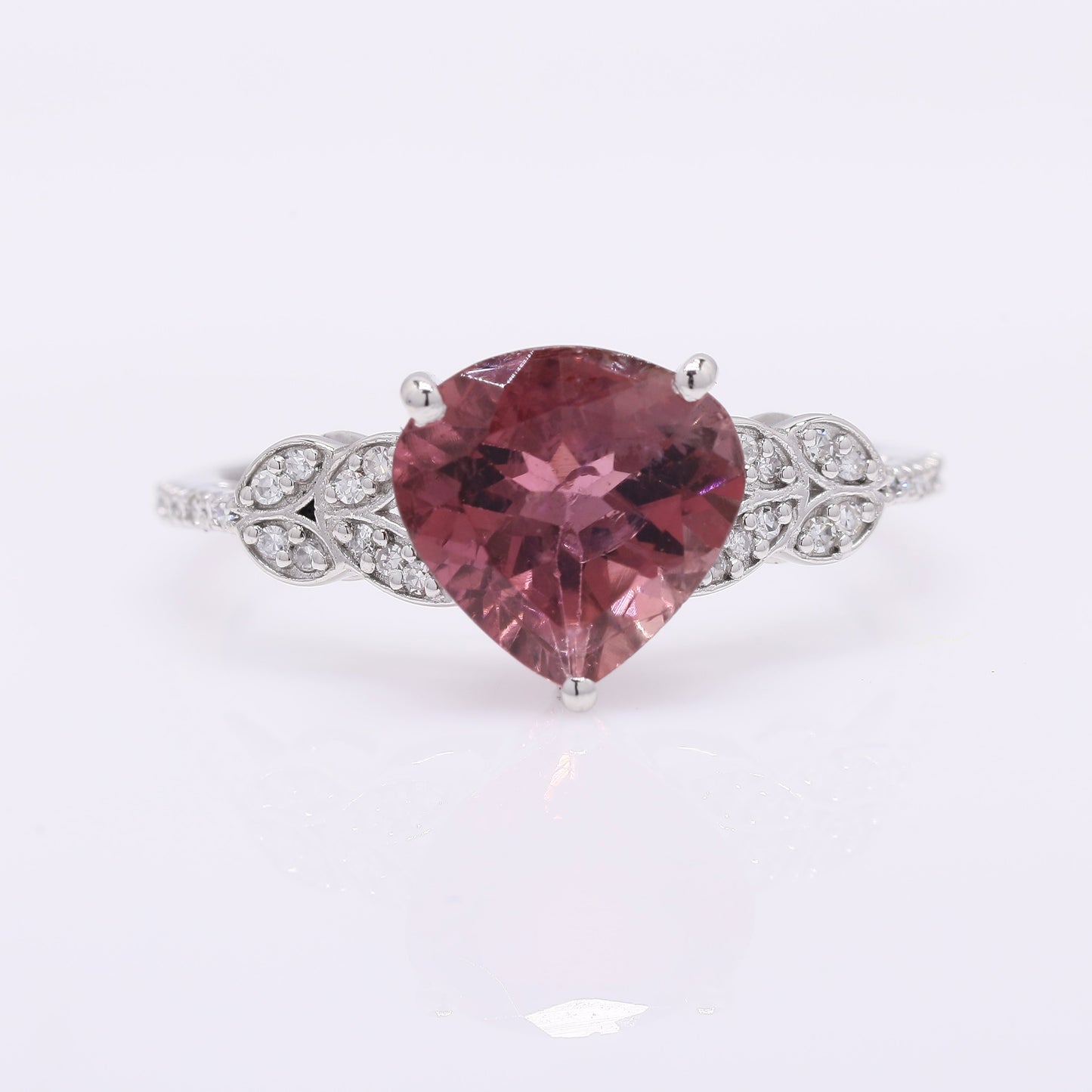 2.34 Ct Pear Mixed Cut Natural Tourmaline 950 Platinum Ring