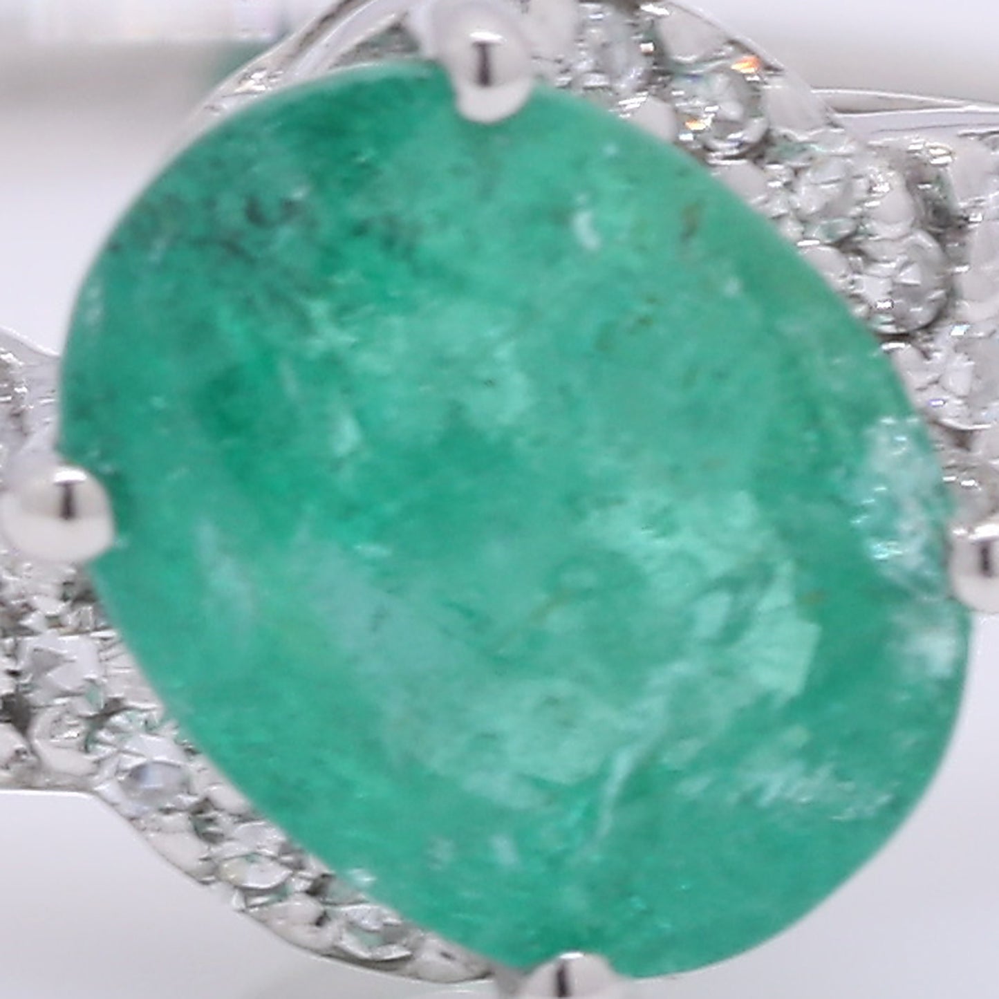 1.41 Ct Oval Mixed Cut Natural Emerald 950 Platinum Ring